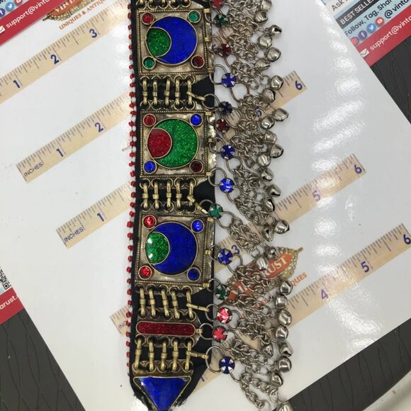 Afghan Kuchi Dangling Bells Choker Necklace, Ethnic Choker Necklace - Picture 5 of 8